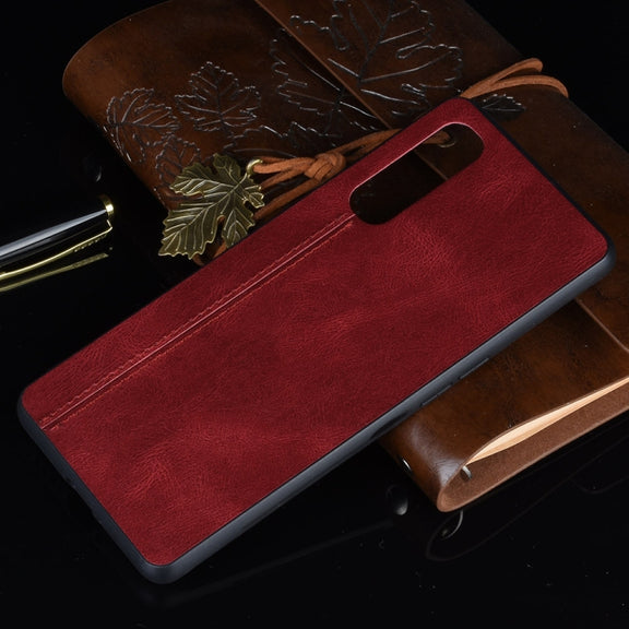 For Oppo Find X2 Neo Shockproof Sewing Cow Pattern Skin PC + PU + TPU Case(Red)
