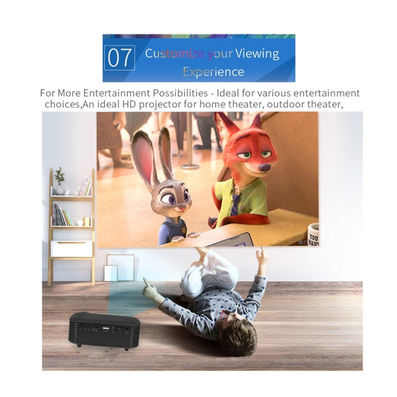 A2000 Portable Projector 800 Lumen LCD Home Theater Video Projector, Support 1080P, US Plug (Orange)