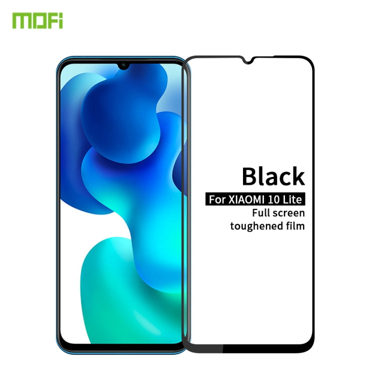 For Xiaomi 10 Lite MOFI 9H 2.5D Full Screen Tempered Glass Film(Black)