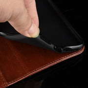 For OPPO Realme 6 R64 Texture Single Horizontal Flip Protective Case with Holder & Card Slots & Wallet& Photo Frame(Black)