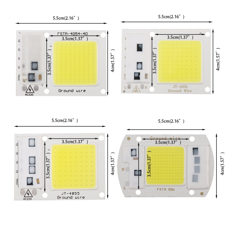 High Power 220V LED FloodlightCool/Warm White COB LED Chip IP65 Smart IC Driver Lamp(50W warm white)