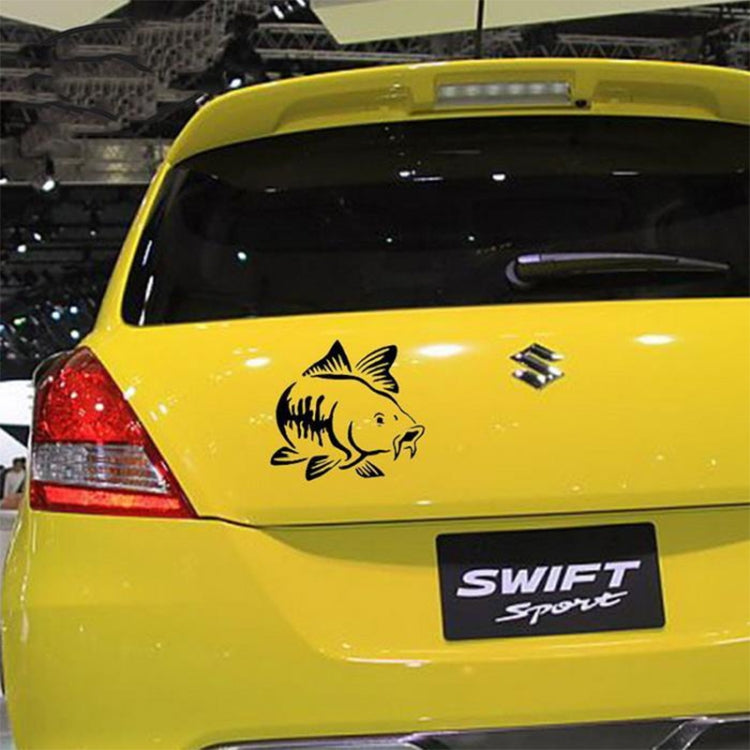20 PCS Carp Fish Shape Window Car Sticker Reflective Car Styling Decoration(Black)
