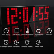 Digital Electronic Alarm Clock Creative LED Desk Clock US Plug, Style:4 Digits 7 Segments(Blue Light)