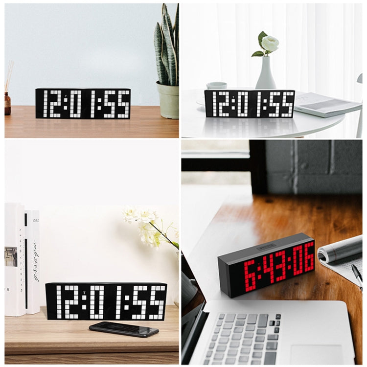 Digital Electronic Alarm Clock Creative LED Desk Clock US Plug, Style:6 Digits 5 Segments(Blue Light)