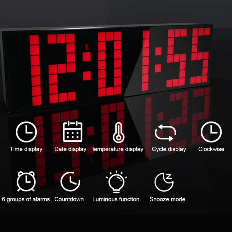 Digital Electronic Alarm Clock Creative LED Desk Clock US Plug, Style:6 Digits 5 Segments(Blue Light)