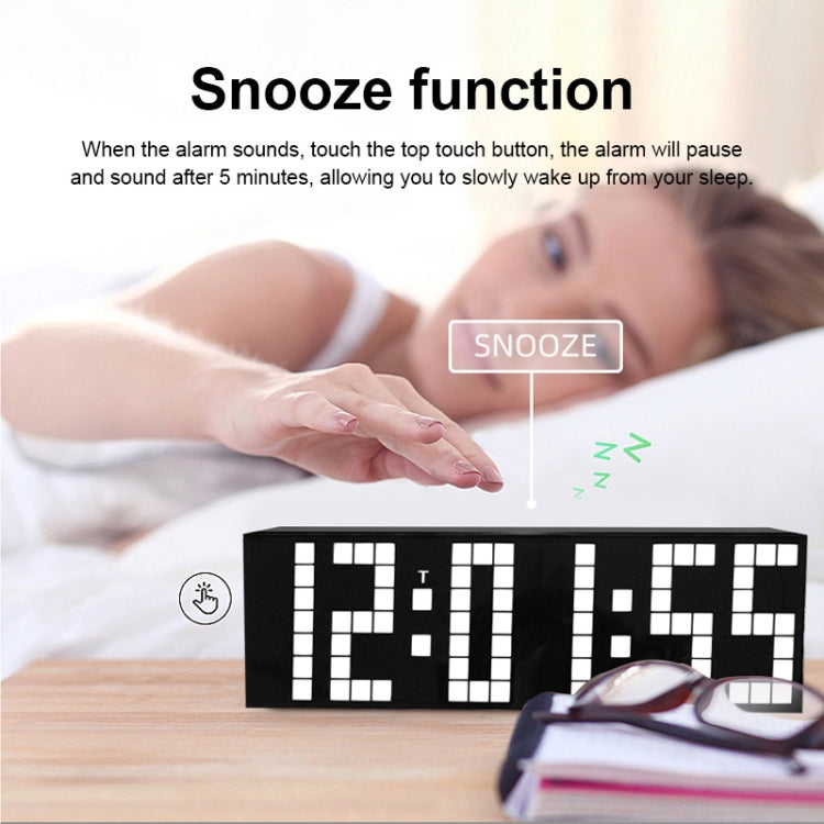 Digital Electronic Alarm Clock Creative LED Desk Clock US Plug, Style:6 Digits 5 Segments(Blue Light)