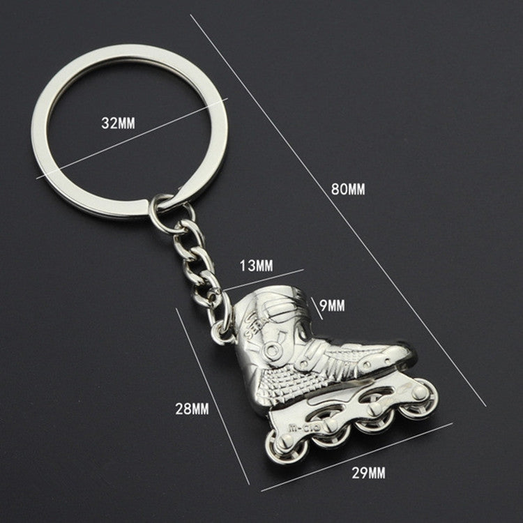 Creative Simulation Skates Keychain Personalized Pendant Gift(Gold)