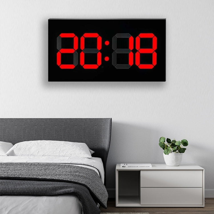 Creative Wall Clock Alarm Clock Simple Remote Control Perpetual Calendar Electronic Clock US Plug, Style:Single-sided Remote Control(Red Font)