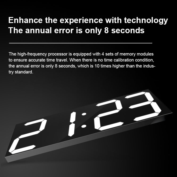 Creative Wall Clock Alarm Clock Simple Remote Control Perpetual Calendar Electronic Clock US Plug, Style:Single-sided Remote Control(Red Font)