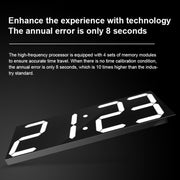 Creative Wall Clock Alarm Clock Simple Remote Control Perpetual Calendar Electronic Clock US Plug, Style:Single-sided Remote Control(Red Font)