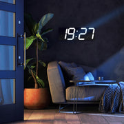 Creative Wall Clock Alarm Clock Simple Remote Control Perpetual Calendar Electronic Clock US Plug, Style:Single-sided Remote Control(Red Font)