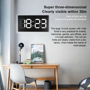 Creative Wall Clock Alarm Clock Simple Remote Control Perpetual Calendar Electronic Clock US Plug, Style:Single-sided Remote Control(Red Font)