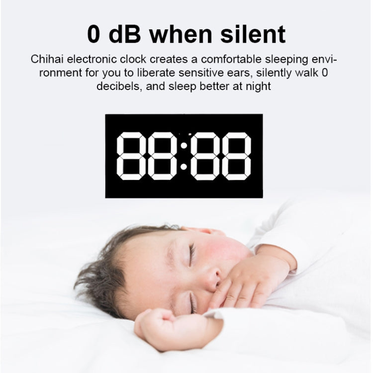 Creative Wall Clock Alarm Clock Simple Remote Control Perpetual Calendar Electronic Clock US Plug, Style:Single-sided Remote Control(Red Font)