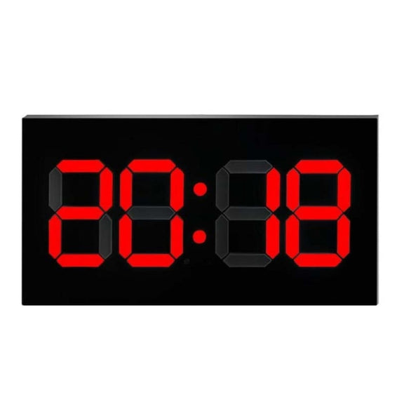 Creative Wall Clock Alarm Clock Simple Remote Control Perpetual Calendar Electronic Clock US Plug, Style:Single-sided Remote Control(Red Font)