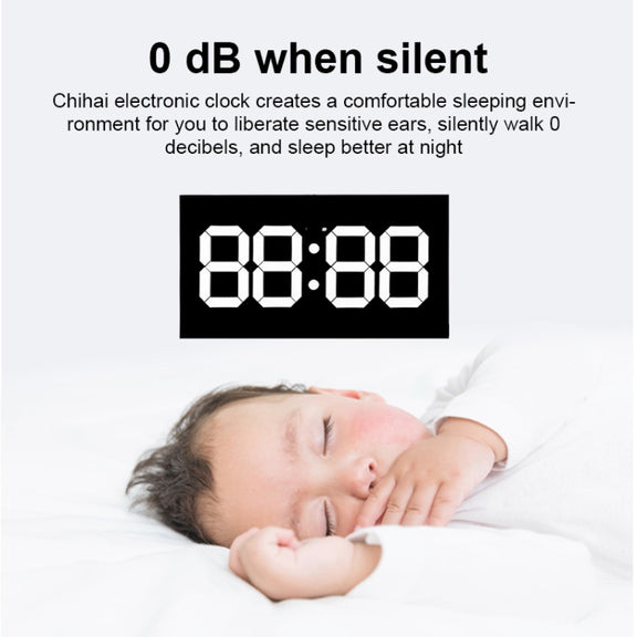 Creative Wall Clock Alarm Clock Simple Remote Control Perpetual Calendar Electronic Clock US Plug, Style:Single-sided Remote Control(Red Font)