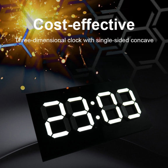 Creative Wall Clock Alarm Clock Simple Remote Control Perpetual Calendar Electronic Clock US Plug, Style:Single-sided Remote Control(Red Font)