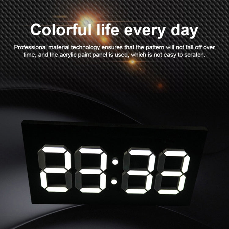 Creative Wall Clock Alarm Clock Simple Remote Control Perpetual Calendar Electronic Clock US Plug, Style:Single-sided Remote Control(Red Font)