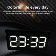 Creative Wall Clock Alarm Clock Simple Remote Control Perpetual Calendar Electronic Clock US Plug, Style:Single-sided Remote Control(Red Font)