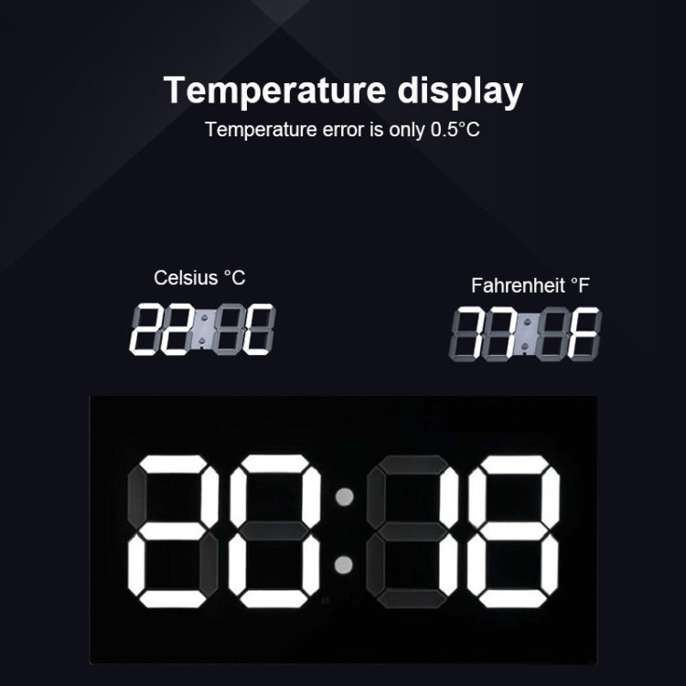 Creative Wall Clock Alarm Clock Simple Remote Control Perpetual Calendar Electronic Clock US Plug, Style:Single-sided Remote Control(Red Font)