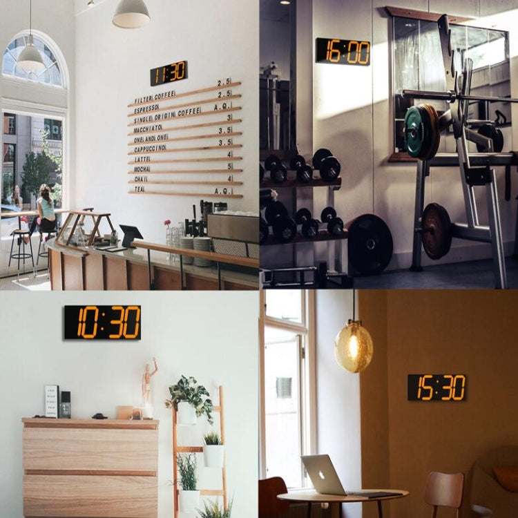 Wall Sticker LED Wall Clock Decorative Clock Creative Acrylic Mirror Clock US Plug, Style:Remote Version Sealed Box(White Font)
