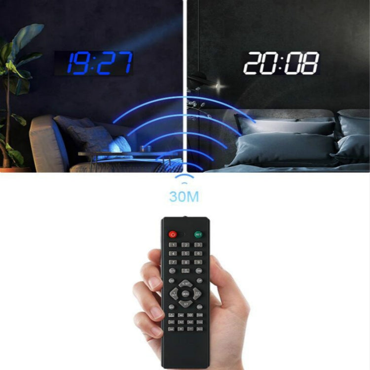 Wall Sticker LED Wall Clock Decorative Clock Creative Acrylic Mirror Clock US Plug, Style:Remote Version Sealed Box(Green Font)