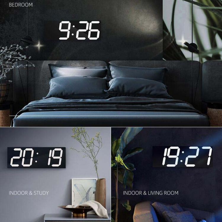 Wall Sticker LED Wall Clock Decorative Clock Creative Acrylic Mirror Clock US Plug, Style:Remote Version Sealed Box(Green Font)