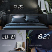 Wall Sticker LED Wall Clock Decorative Clock Creative Acrylic Mirror Clock US Plug, Style:Remote Version Sealed Box(Green Font)