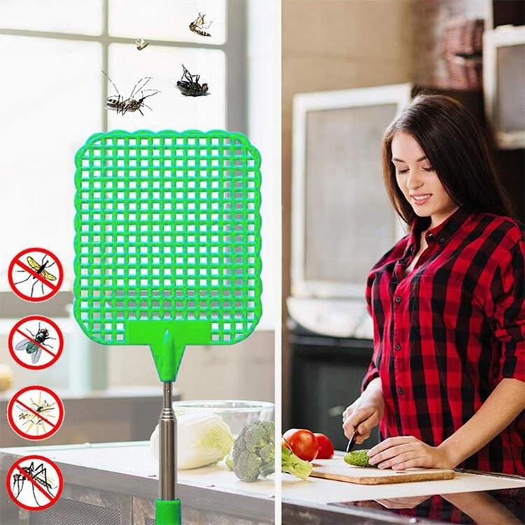 Creative Retractable Plastic Fly Swatter Summer Supplies Mosquito Swatter(Black)