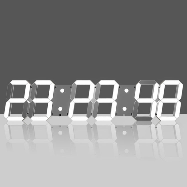 Multifunctional LED Wall Clock Creative Digital Clock, Style:Hollow Remote Control(White Font)