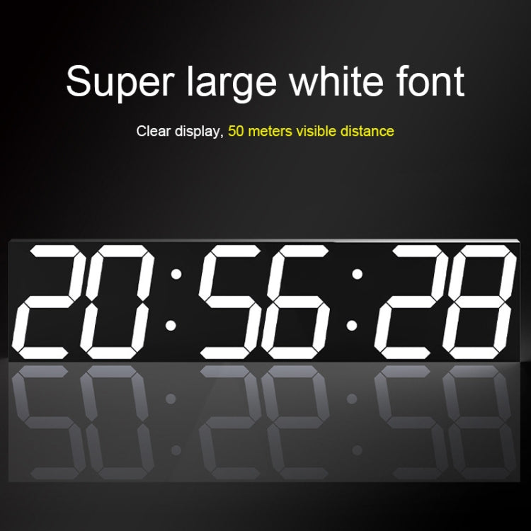 Multifunctional LED Wall Clock Creative Digital Clock, Style:Hollow Remote Control(White Font)