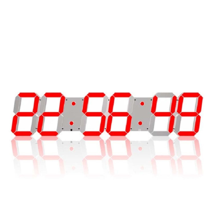 Multifunctional LED Wall Clock Creative Digital Clock, Style:Hollow Remote Control(Red Font)