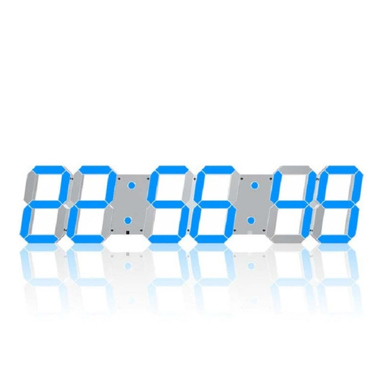 Multifunctional LED Wall Clock Creative Digital Clock, Style:Hollow Remote Control(Blue Font)