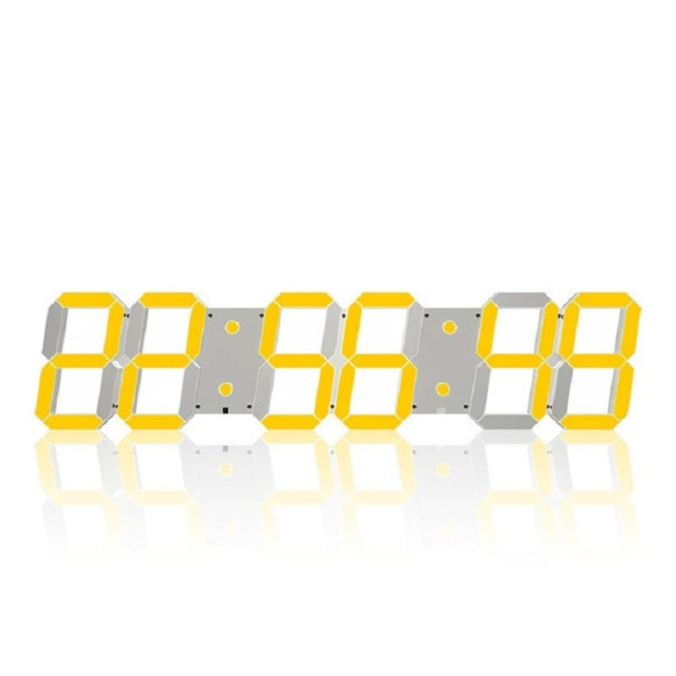 Multifunctional LED Wall Clock Creative Digital Clock, Style:Hollow Remote Control(Gold Font)