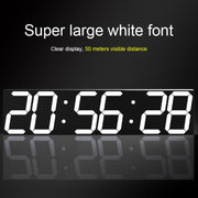 Multifunctional LED Wall Clock Creative Digital Clock, Style:Hollow Remote Control(Gold Font)
