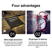 Multifunctional LED Wall Clock Creative Digital Clock, Style:Hollow Remote Control(Gold Font)