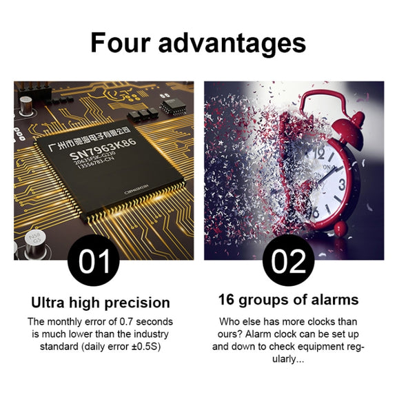Multifunctional LED Wall Clock Creative Digital Clock, Style:Hollow Remote Control(Gold Font)