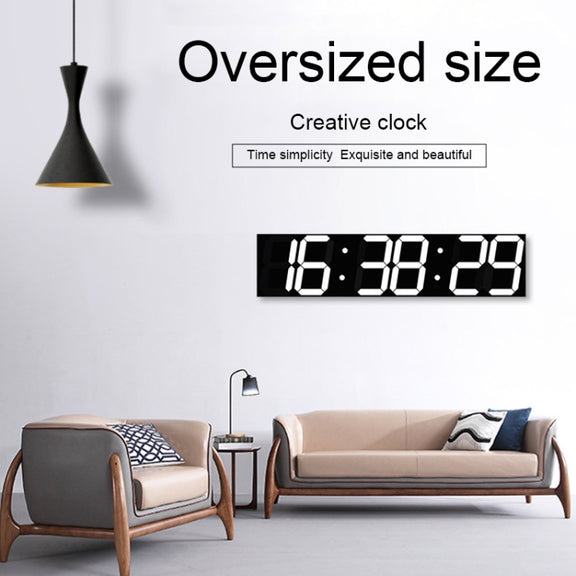 Multifunctional LED Wall Clock Creative Digital Clock, Style:Sealed Box Remote Control(White Font)