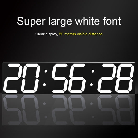 Multifunctional LED Wall Clock Creative Digital Clock, Style:Sealed Box Remote Control(White Font)