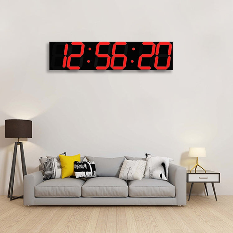 Multifunctional LED Wall Clock Creative Digital Clock, Style:Sealed Box Remote Control(Red Font)