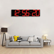 Multifunctional LED Wall Clock Creative Digital Clock, Style:Sealed Box Remote Control(Red Font)