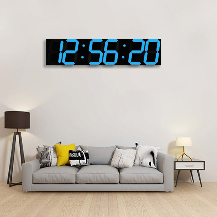 Multifunctional LED Wall Clock Creative Digital Clock, Style:Sealed Box Remote Control(Blue Font)