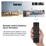 Multifunctional LED Wall Clock Creative Digital Clock, Style:Sealed Box Remote Control(Blue Font)
