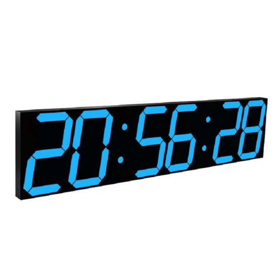 Multifunctional LED Wall Clock Creative Digital Clock, Style:Sealed Box Remote Control(Blue Font)