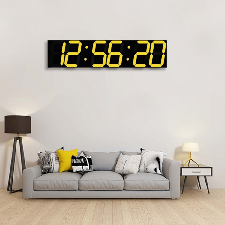 Multifunctional LED Wall Clock Creative Digital Clock, Style:Sealed Box Remote Control(Gold Font)