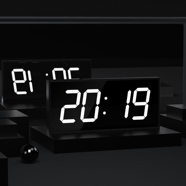 LED Large Screen Digital Electronic Clock Remote Control Double-sided Wall Clock (White)