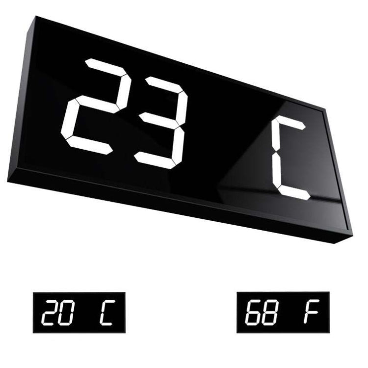 LED Large Screen Digital Electronic Clock Remote Control Double-sided Wall Clock (White)