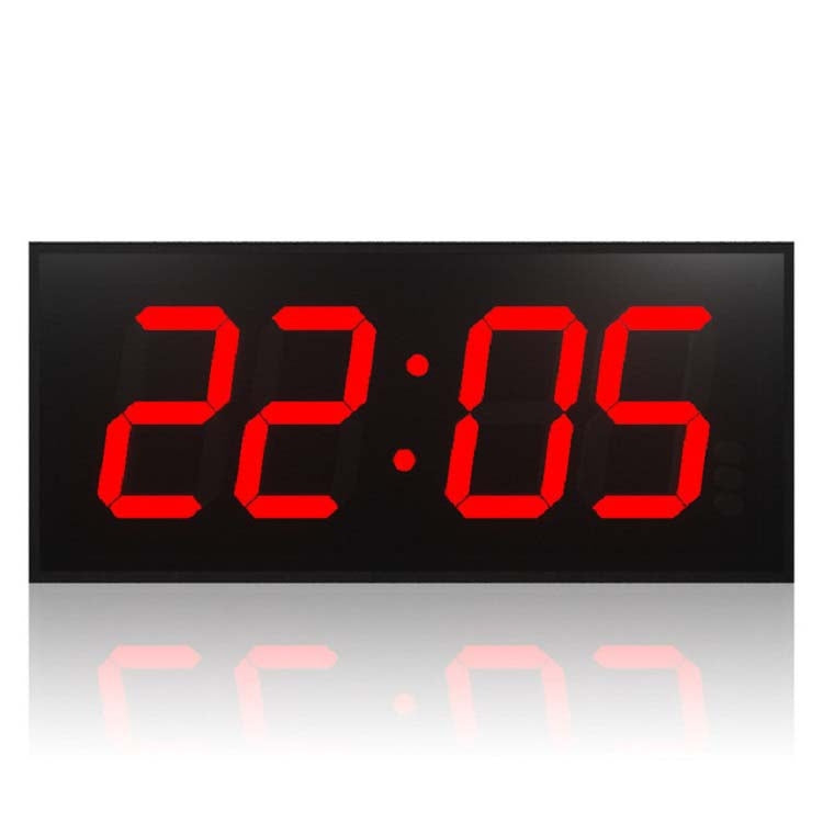 LED Large Screen Digital Electronic Clock Remote Control Double-sided Wall Clock (Red)