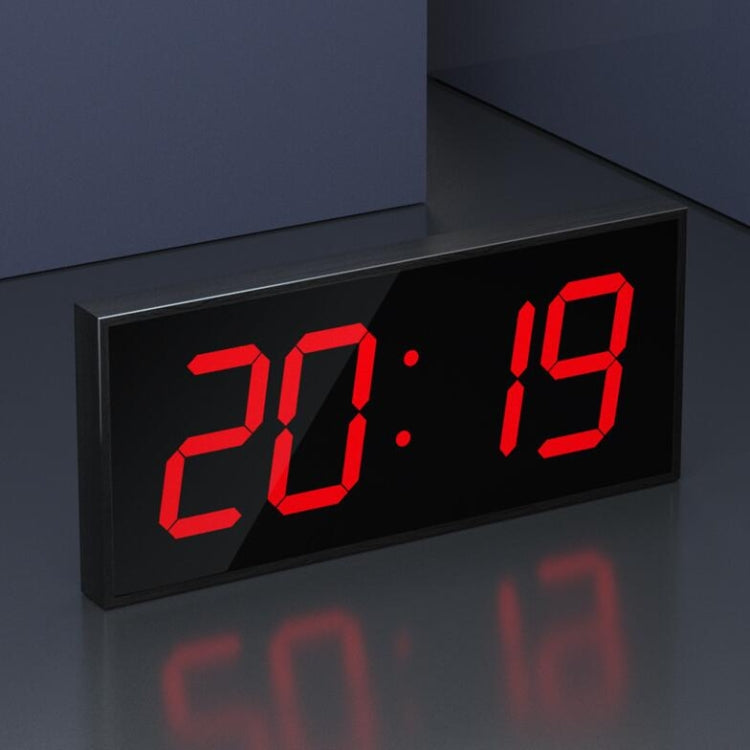 LED Large Screen Digital Electronic Clock Remote Control Double-sided Wall Clock (Red)