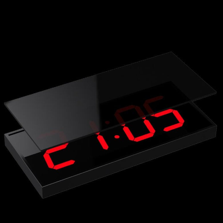 LED Large Screen Digital Electronic Clock Remote Control Double-sided Wall Clock (Red)