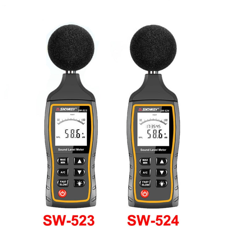SNDWAY Handheld High Precision Noise Decibel Meter, Model:SW524(Storage+USB Communication)